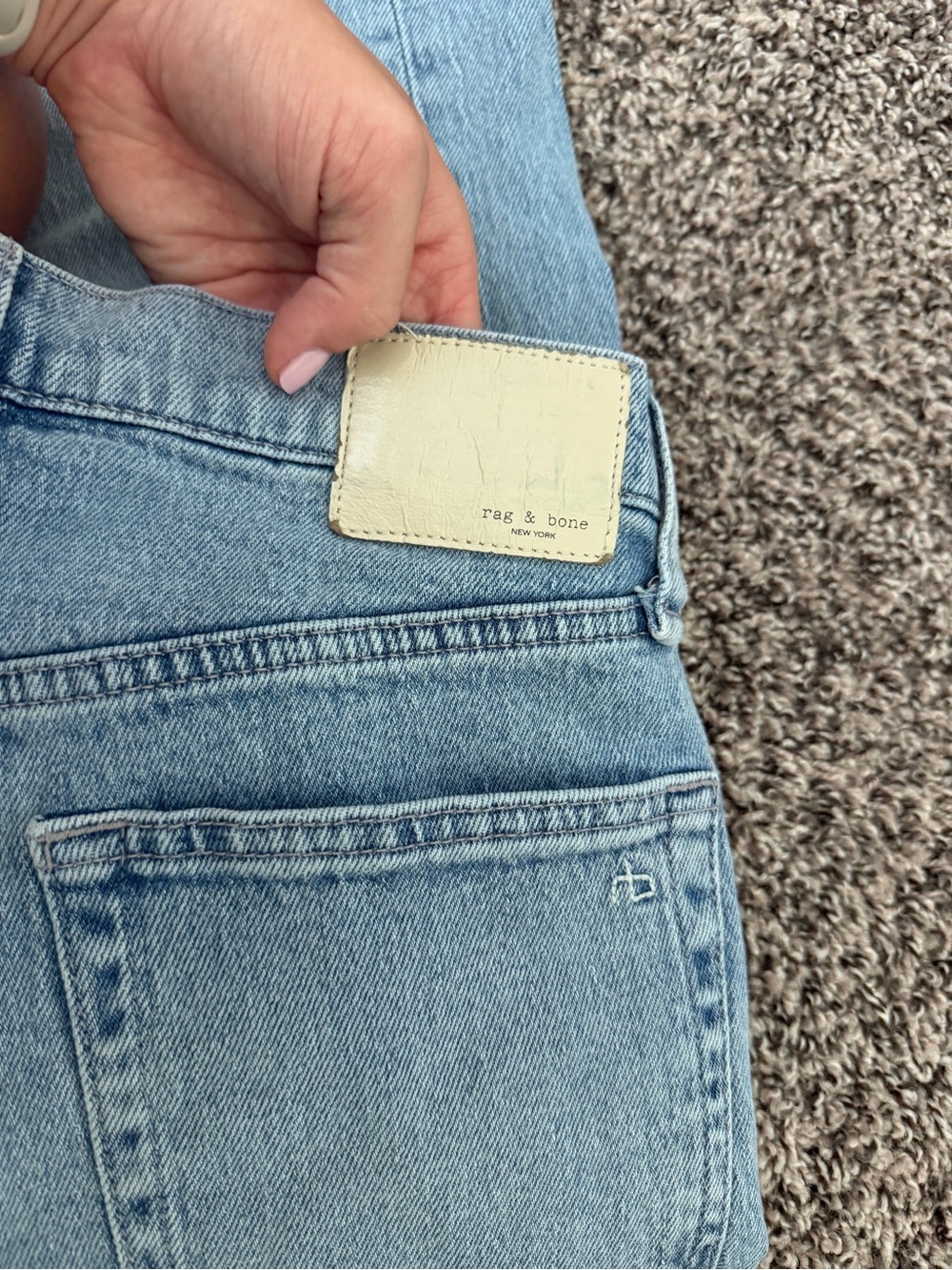 Rag & Bone Andi Wide Leg Crop Jeans in Light Blue Denim - Picture 5 of 5